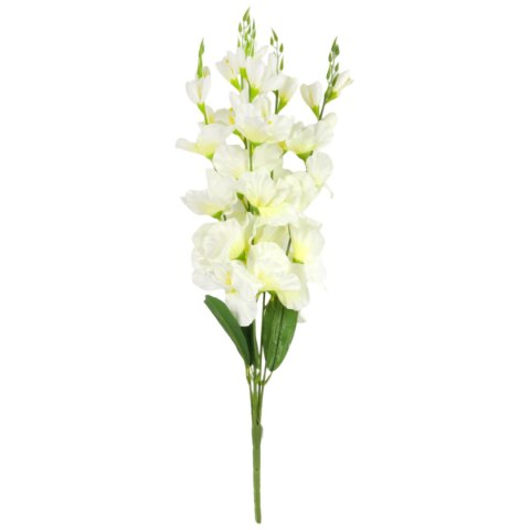 BUKIET 5 GAŁĄZEK MIECZYKÓW biały GLADIOLA 67 cm