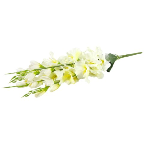 BUKIET 5 GAŁĄZEK MIECZYKÓW biały GLADIOLA 67 cm