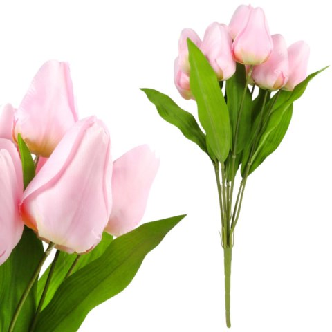 BUKIET 9 TULIPANÓW 44 CM KOLOR RÓŻOWO-ŻÓŁTY