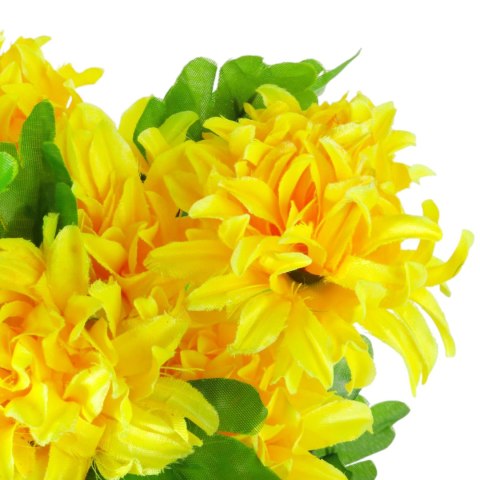 Bukiet 12 Sztucznych Chryzantem - Dekoracja na Wszystkich Świętych, 44 cm KOLOR FIOLETOWY
