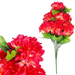 Bukiet 12 Sztucznych Chryzantem - Dekoracja na Wszystkich Świętych, 44 cm KOLOR RÓŻOWO-ŻÓŁTY