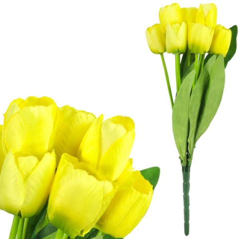 Bukiet 9 TULIPANÓW w kolorze ŻÓŁTYM 40 cm