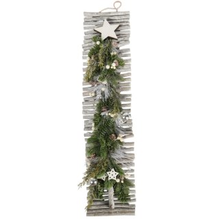 CHOINKA- DEKORACJA ŚCIENNA DO POWIESZENIA 85 CM SREBRNA