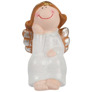Ceramiczny siedzący Anioł 11 cm