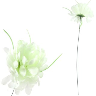 Chryzantema sztuczna 45 cm - dekoracja na Wszystkich Świętych kolor zielony