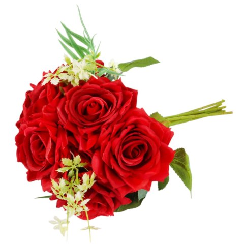 ELEGANCKI BUKIET 10 RÓŻ DO WAZONU 30 CM CZERWONY