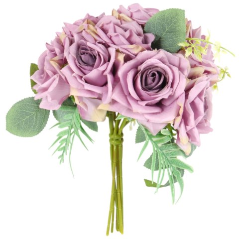 ELEGANCKI BUKIET 10 RÓŻ DO WAZONU 30 CM FIOLETOWY