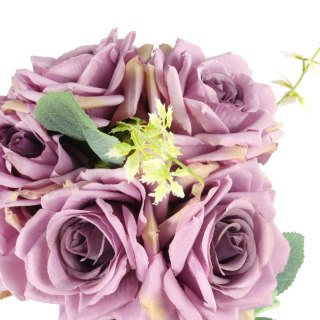 ELEGANCKI BUKIET 10 RÓŻ DO WAZONU 30 CM FIOLETOWY