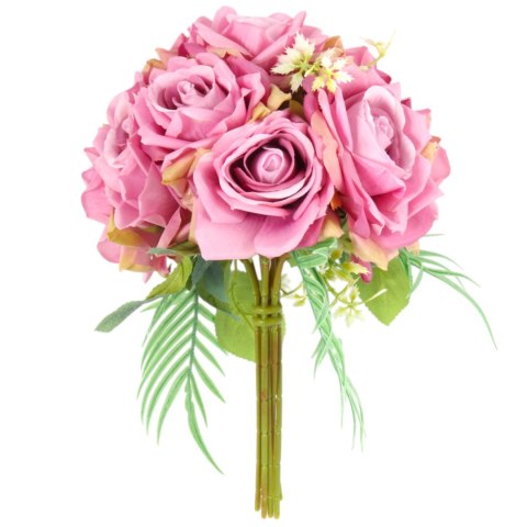 ELEGANCKI BUKIET 10 RÓŻ DO WAZONU 30 CM RÓŻOWY