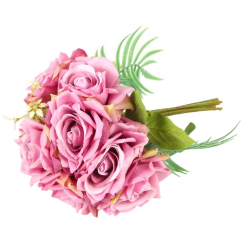 ELEGANCKI BUKIET 10 RÓŻ DO WAZONU 30 CM RÓŻOWY