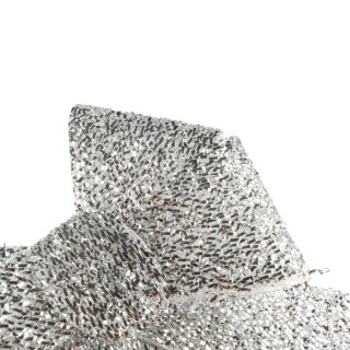 KOKARDA ŚWIĄTECZNA BROKATOWA OZDOBA NA CHOINKĘ BOŻE NARODZENIE 20 cm kolor srebrny