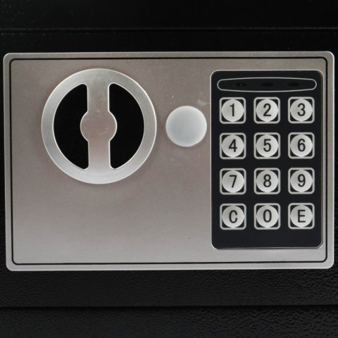 SEJF ELEKTRONICZNY DOMOWY CZARNY STALOWY NA KOD KLUCZ SZYFR KASETKA