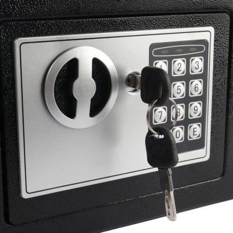 SEJF ELEKTRONICZNY DOMOWY CZARNY STALOWY NA KOD KLUCZ SZYFR KASETKA