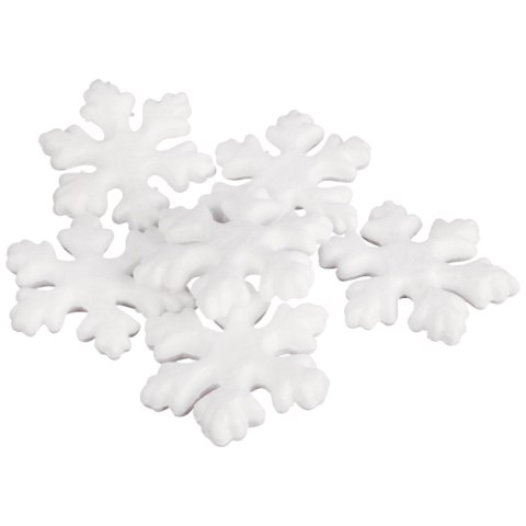 ŚNIEŻYNKI STYROPIANOWE 8 cm 8 szt DEKORACJA do ozdabiania decoupage