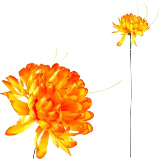 Chryzantema sztuczna 45 cm - dekoracja na Wszystkich Świętych kolor pomarańczowy