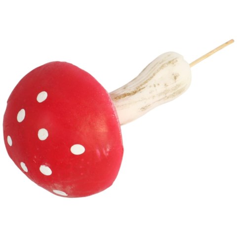 MUCHOMOREK CZERWONY NA PIKU 11cm x 6 cm GRZYBEK MUCHOMOR PIK DEKORACJA